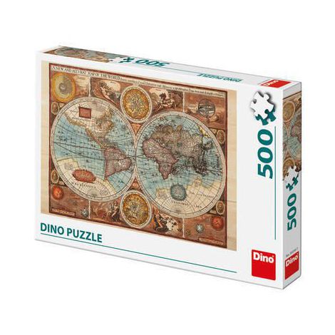 Puzzle Harta Lumii 1626 - 500 Piese Dinotoys - imagine 2