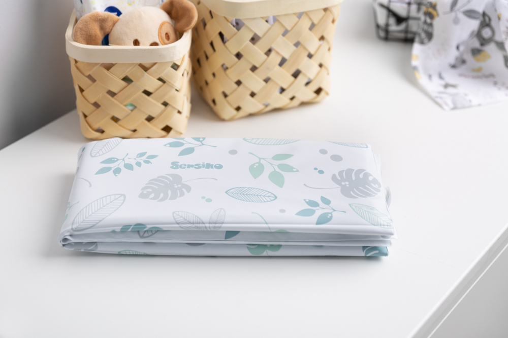 Saltea infasat pliabila Sensillo Floral blue - imagine 2