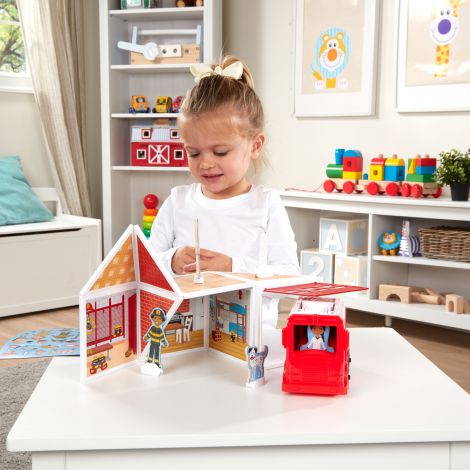 Set Magnetic Stația de Pompieri Melissa & Doug - imagine 4