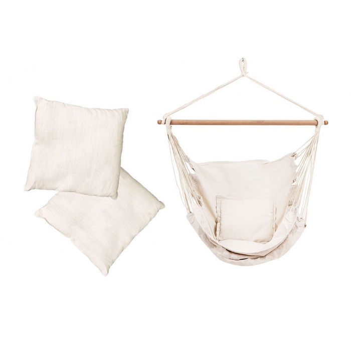 Scaun hamac ModernHome alb cu 2 perne