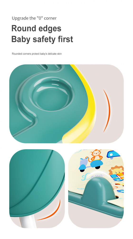 Scaun de masa Little Mom 2in1 Pliabil Jungle Green - imagine 4