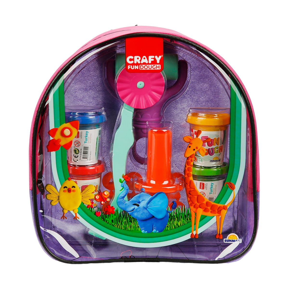 Set Modelare Crafy cu Rucsac Roz-Mov