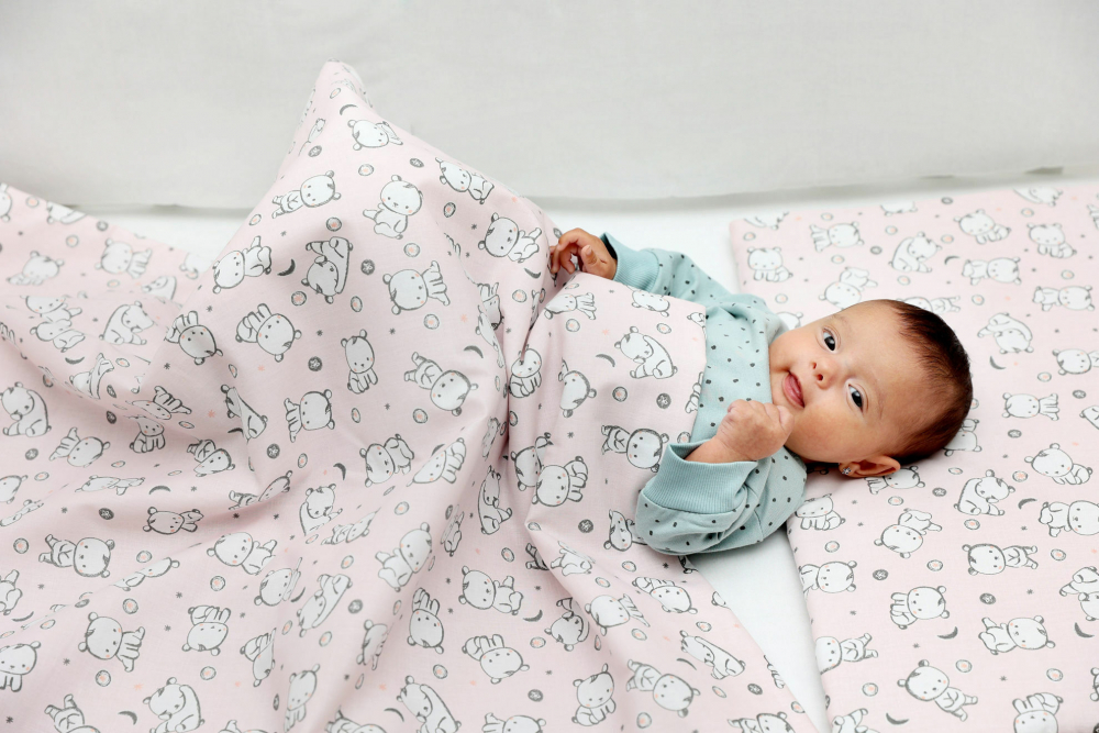 Lenjerie Pat Copii Baby Bear Roz KidsDecor Bumbac - imagine 6