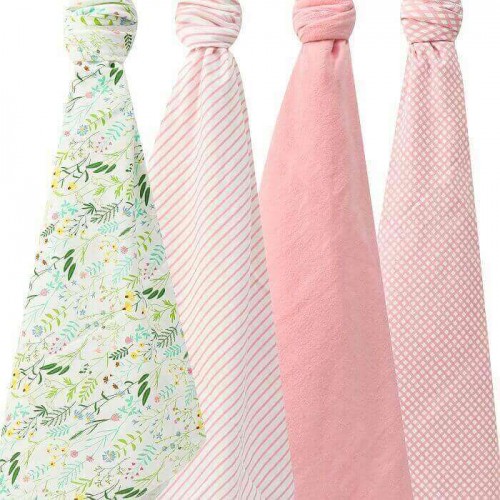 Set 4 paturici bumbac VerdeRoz | Mother's Choice