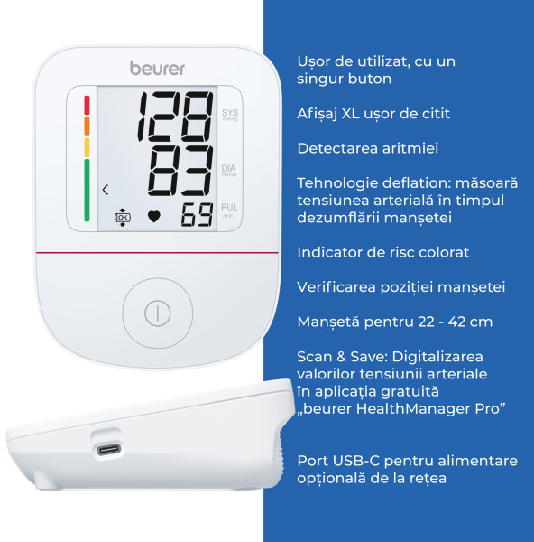 Tensiometru Beurer BM 23 - Măsurare Precisă Acasă - imagine 3
