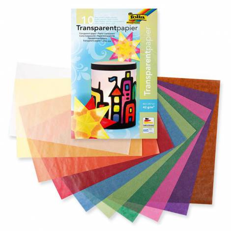Set 10 coli hârtie transparentă colorată Folia Paper