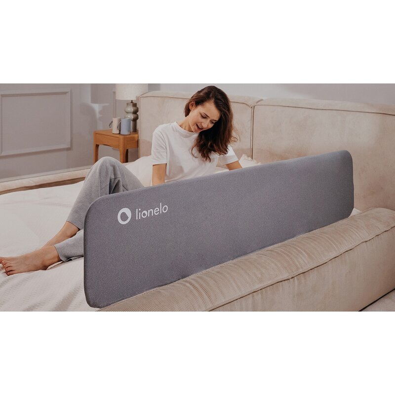 Bariera protectie pat Lionelo Lora XL, 150 cm, Bej - imagine 2