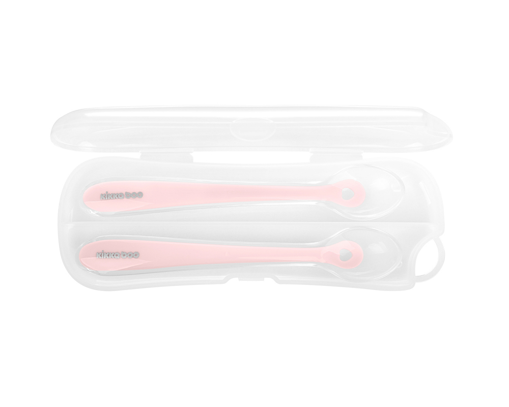 Set 2 lingurițe silicon KikkaBoo Pink - imagine 3