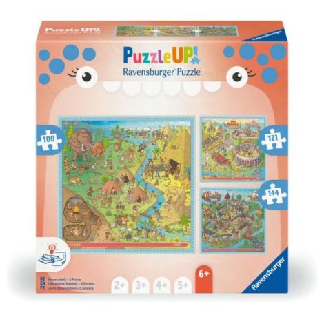 Puzzle Up Istorie 3 în 1, Ravensburger | 100-144 piese