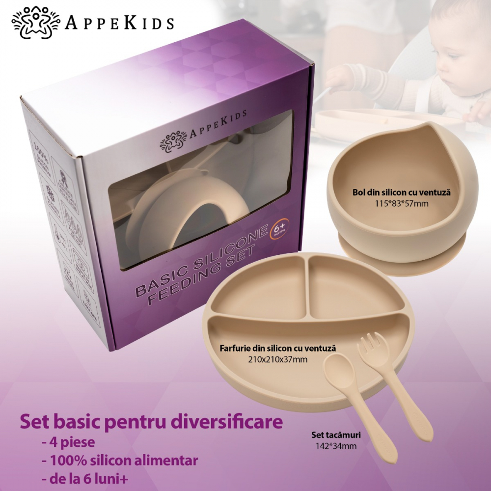Set diversificare AppeKids Basic Bubble, Beige