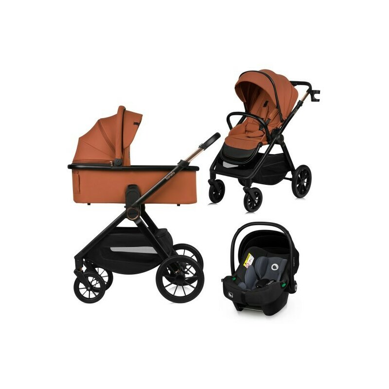 Carucior 3in1 Lionelo Layla cu Scaun Auto ADAC