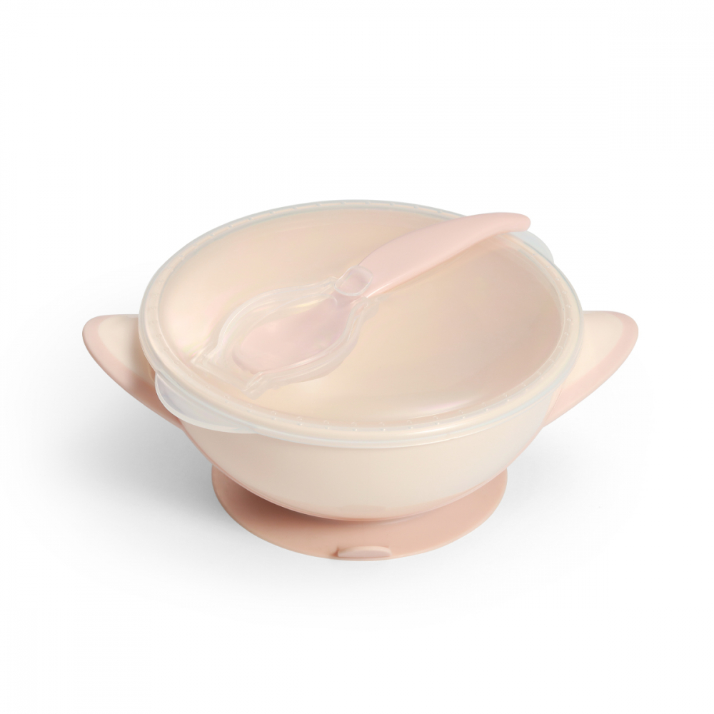 Castron ventuza Babyono cu lingura Bej - imagine 6