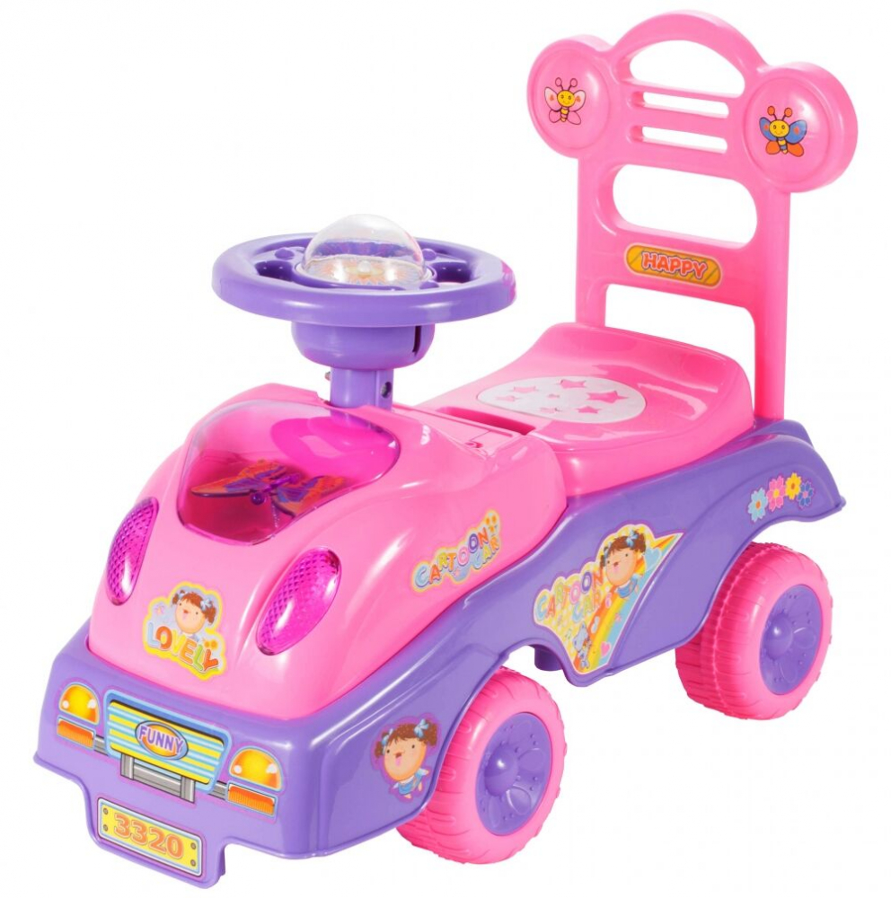 Mașinuță Ride-On Malplay Pink Butterfly, 17 Melodii - imagine 6