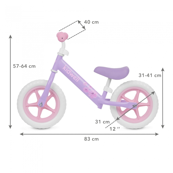 Bicicletă fără pedale Kidwell Rebel Violet, 2.64 kg - imagine 5
