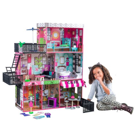 Casuta papusi Kidkraft Brooklyn Loft, 3 etaje, 25 accesorii - imagine 10