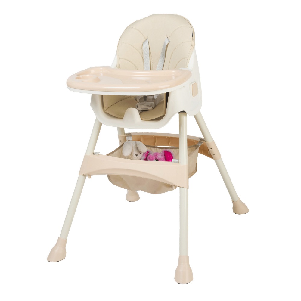 Scaun masa Little Mom 3in1 Funny Cream, cu roti - imagine 3