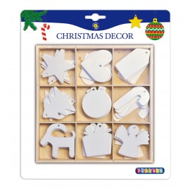 Set 36 Pandantive Crăciun Lemn Playbox