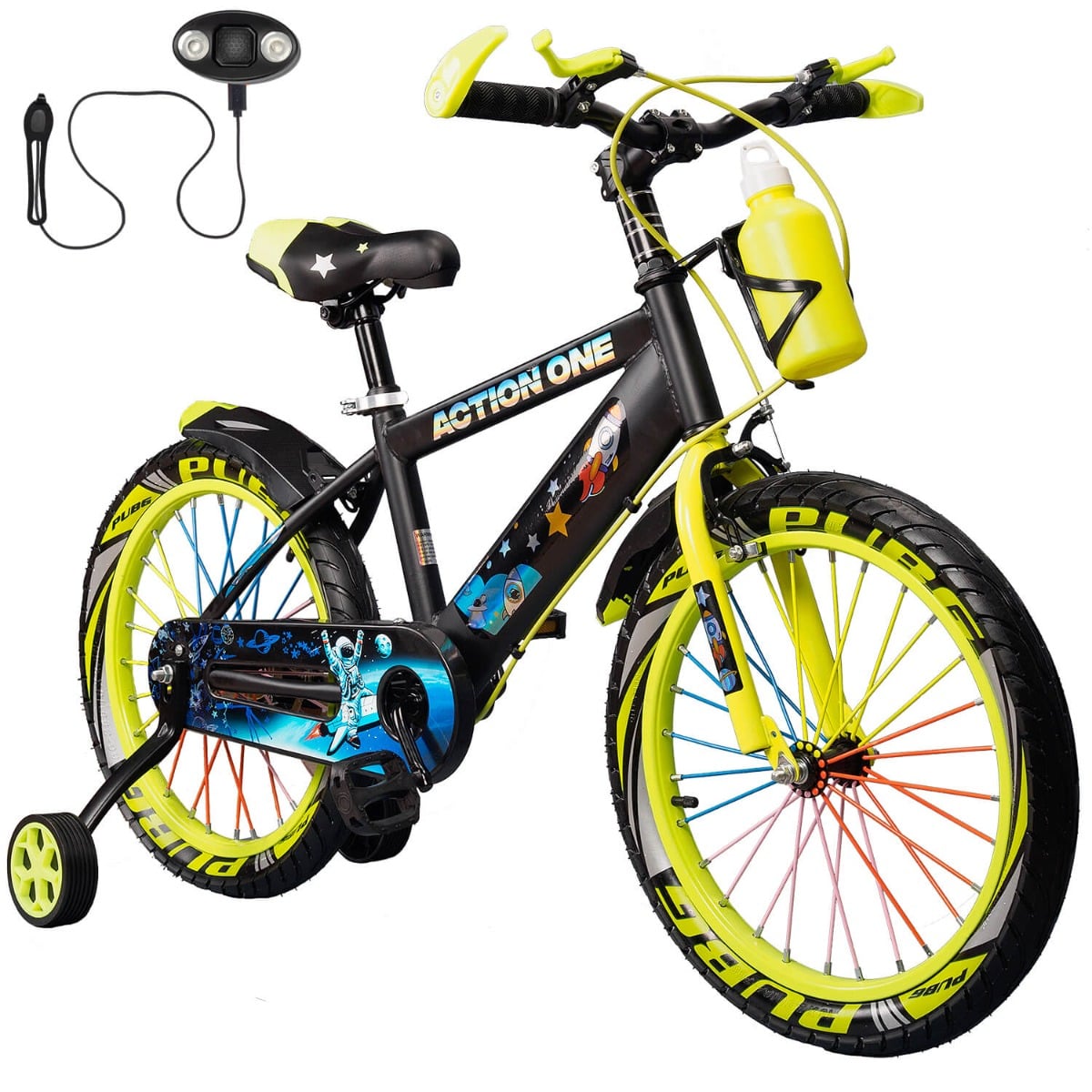 Bicicleta Copii Action One 18" cu Far si Claxon