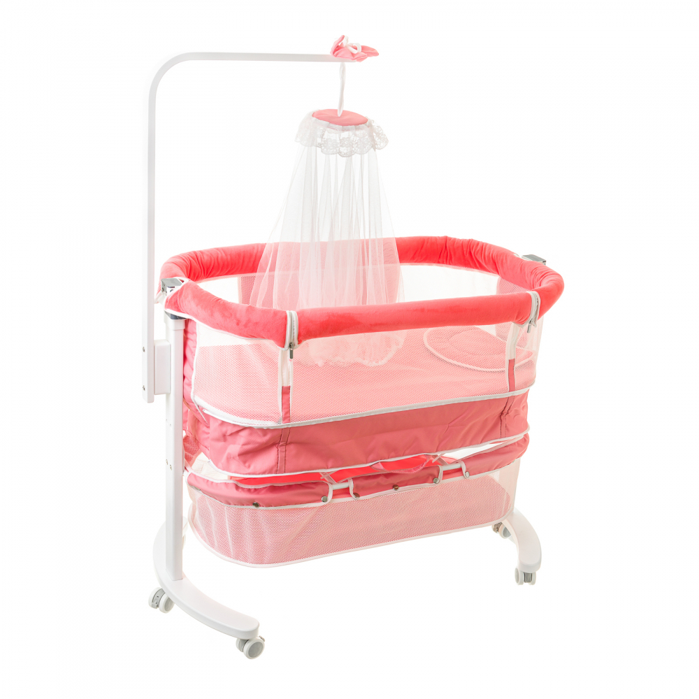 Patut Co-Sleeping Bebesleep cu Baldachin Coral - imagine 3