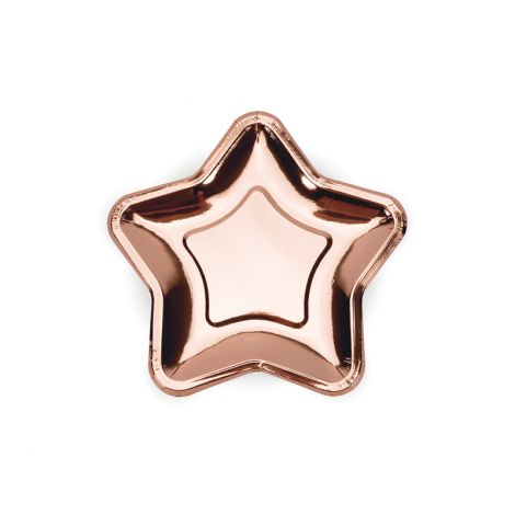 Farfurii Stea Rose Gold Party Deco - Elegantă