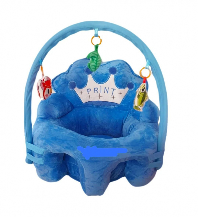 Fotoliu bebe plus Krista cu spătar și arcadă, Printul Bleu