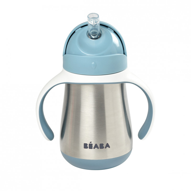 Cana Inox Beaba 250ml Windy Blue, cu Pai
