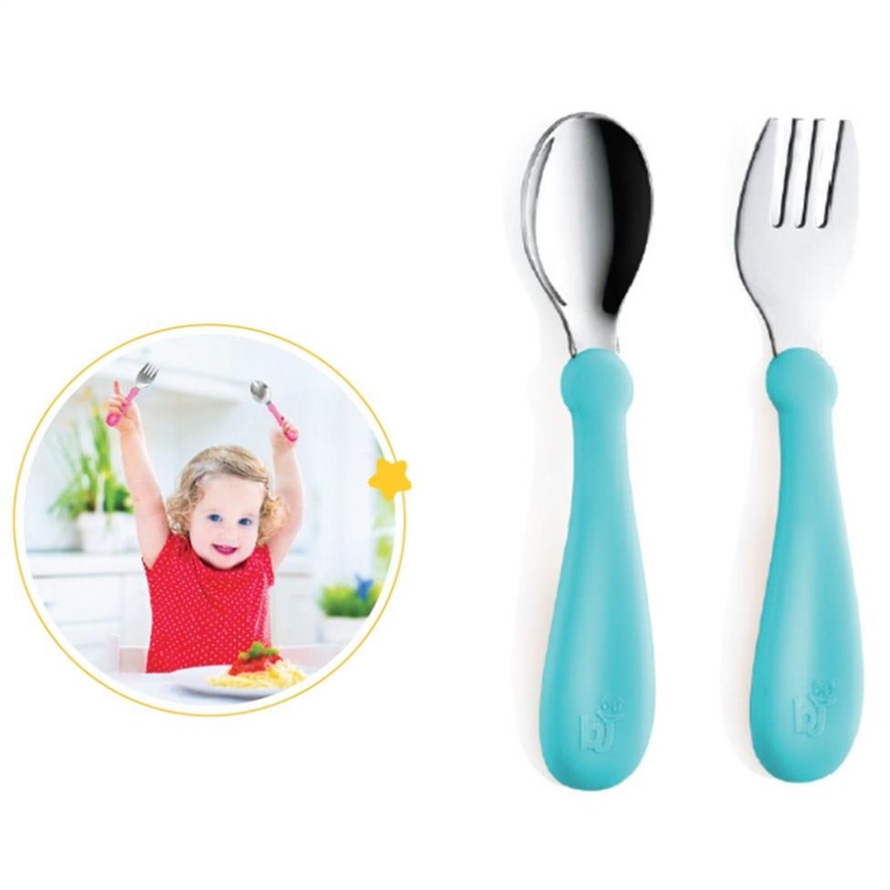 Set Tacamuri BabyJem Blue Inox pentru Copii
