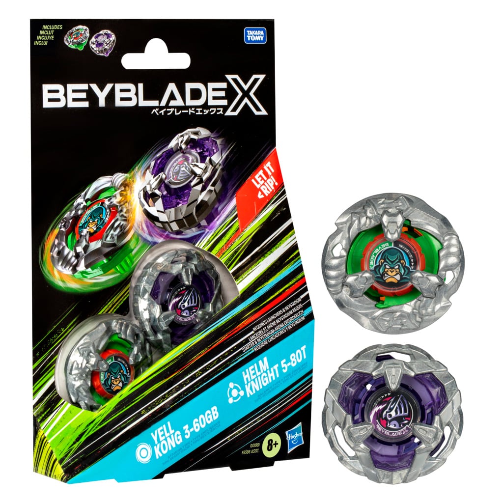Set 2 Spinneri Beyblade X Yell Kong & Helm Knight