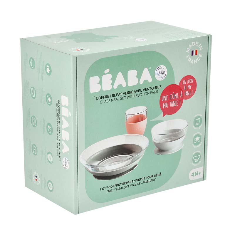 Set Masa Beaba Duralex 3 Piese, Sticla Eucalipt - imagine 7