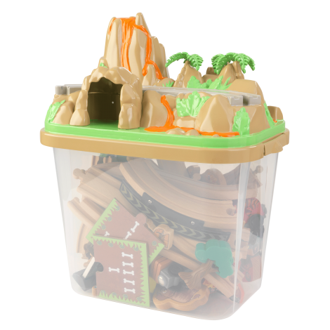 KidKraft Set Trenulet Dinozaur, 56 Piese, Lemn - imagine 3