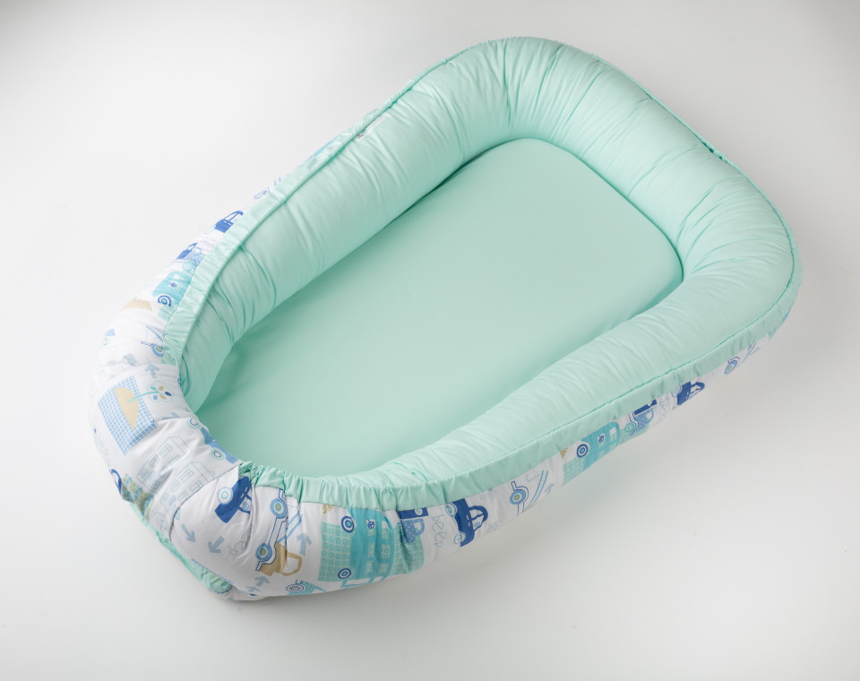 Babynest Blue Car Maradalia - Somn Sigur Bebe - imagine 4