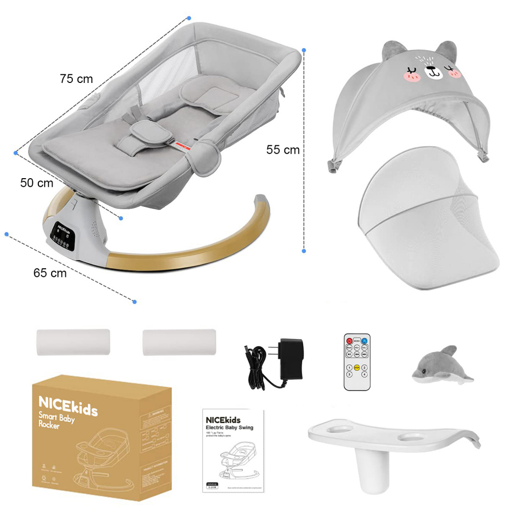 Leagan Electric 3in1 NiceKids Grey, cu Telecomanda - imagine 8