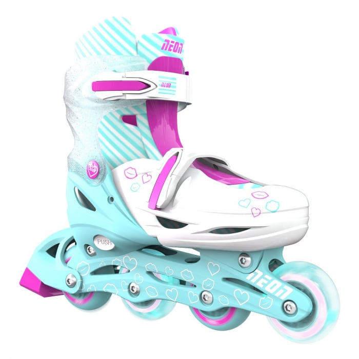 Role Neon Inline Skates 34-37 Teal Pink