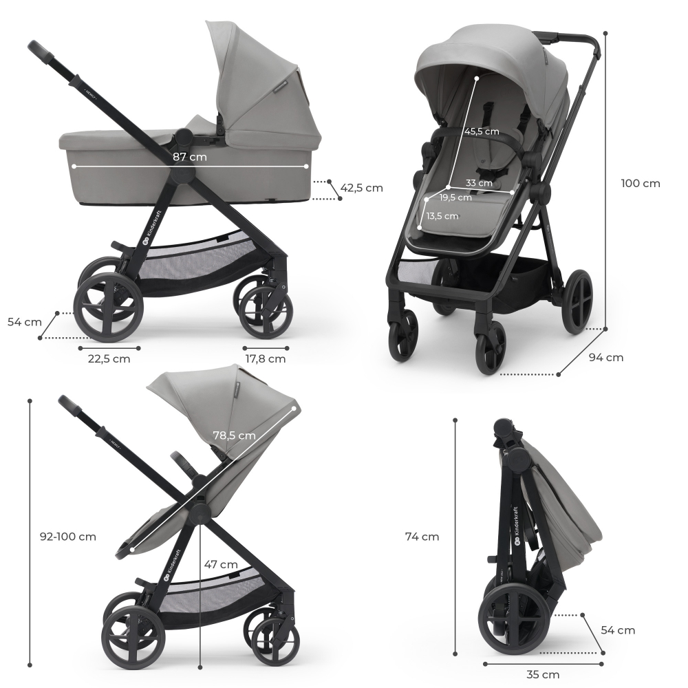 Carucior 3in1 Kinderkraft Newly - Sistem complet - imagine 3