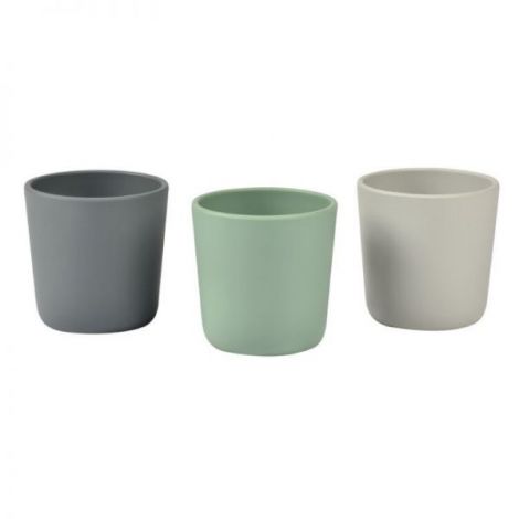 Set 3 Pahare Silicon Beaba Sage Green - Sigur