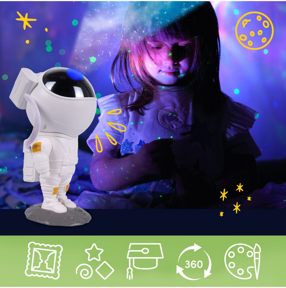 Malplay Astronaut Proiector LED 8 Moduri Veghe - imagine 13