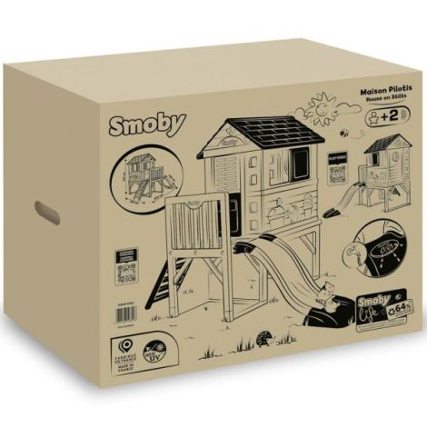 Smoby Life Casuta pe piloni cu tobogan - imagine 12