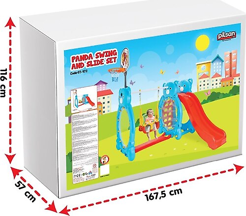 Complex Joaca Panda cu Leagan Tobogan Pilsan - imagine 3