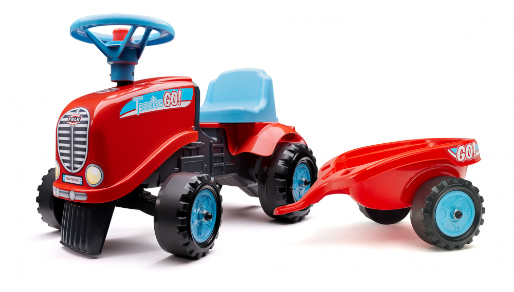 Tractor Falk cu Remorca, Rosu - imagine 2