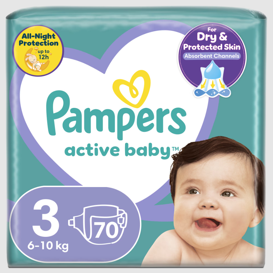 Scutece Pampers Active Baby Jumbo Nr.3, 70 buc - imagine 10