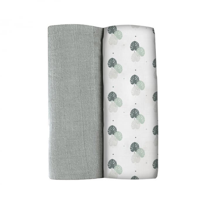 Set 2 Museline Beaba Bumbac Organic 120x120 cm