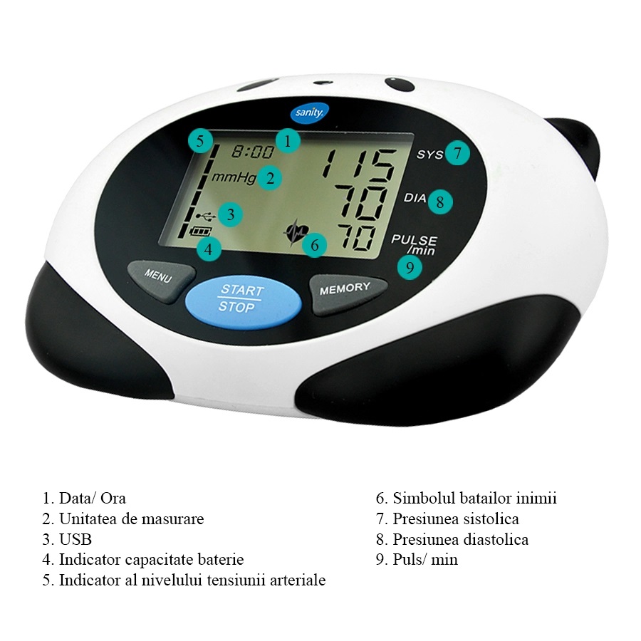 Tensiometru Copii Sanity AP 1720 | Design Panda 3-12 Ani - imagine 3