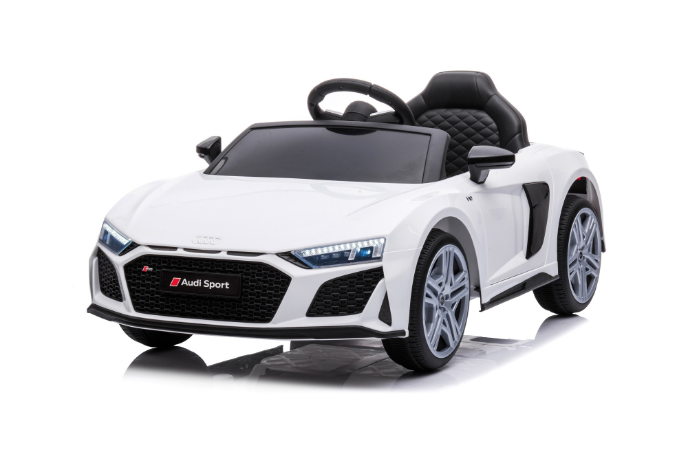 Mașinuță Audi R8 White 12V, Bluetooth, Scaun Piele