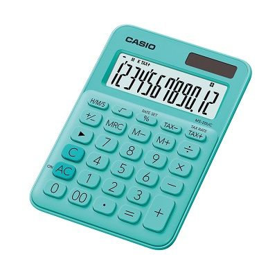 Calculator Birou Casio MS-20UC, 12 Cifre, Verde