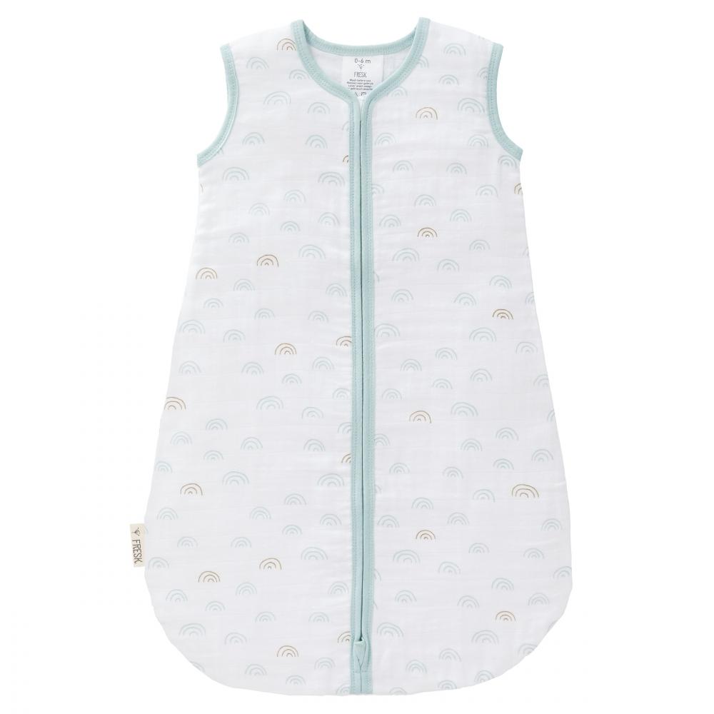 Sac de Dormit Fresk Bumbac Organic, Muselină Rainbow Blue