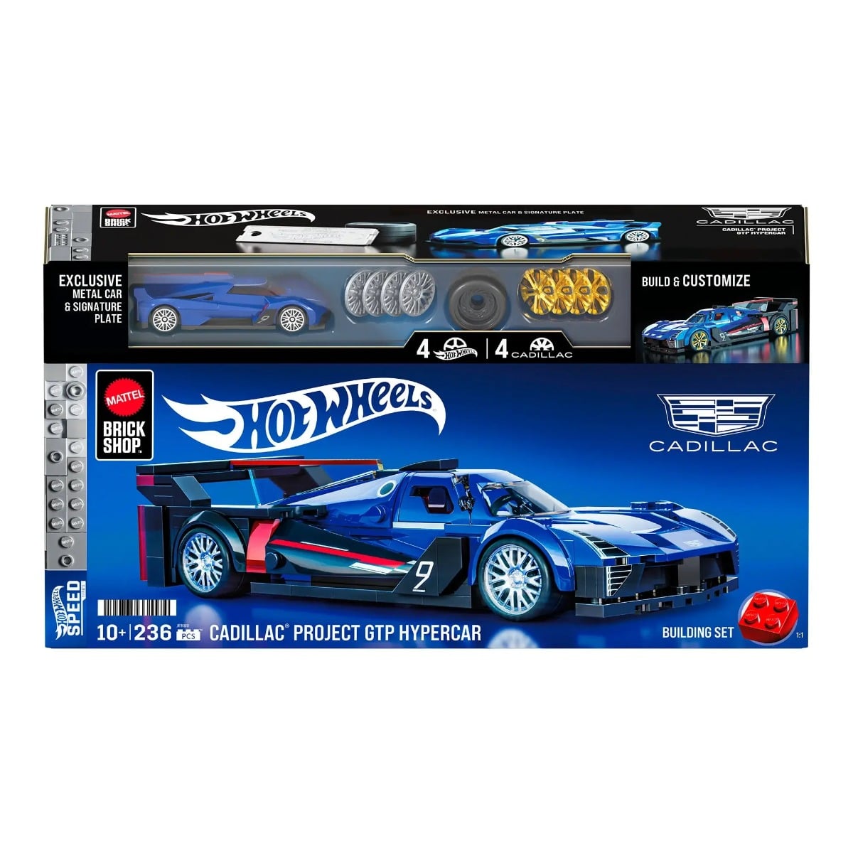 Brick Shop Cadillac Set Constructie cu Masina Metalica