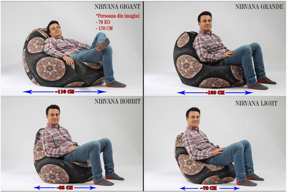Fotoliu Beanbag Mov Nirvana Light Pufrelax - imagine 3