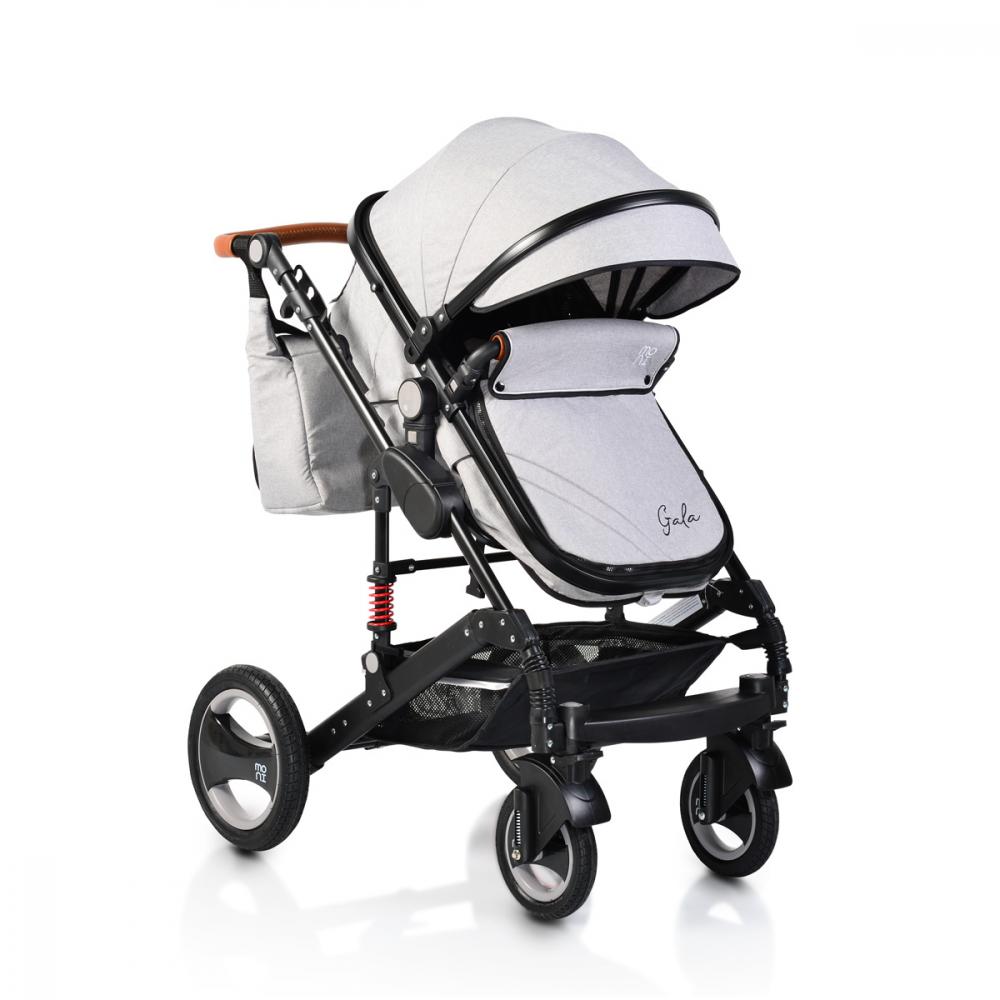 Carucior Moni Gala 2 in 1, Gri Piele, 0-36 luni - imagine 4
