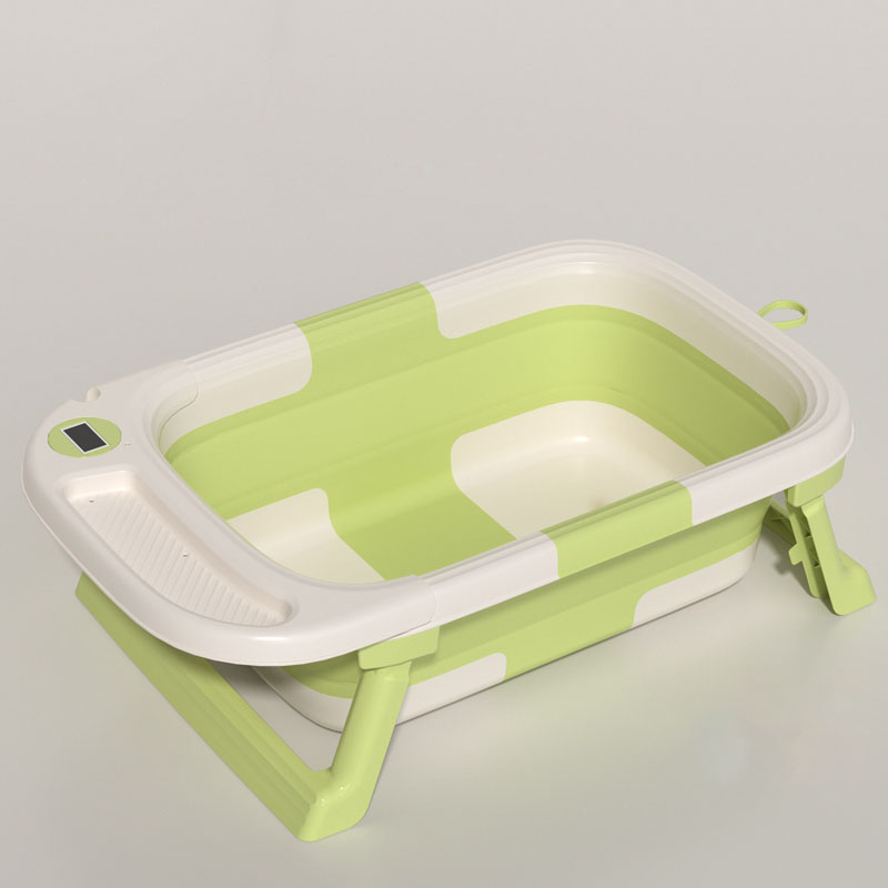 Cadita Little Mom Green Pliabila cu Termometru - imagine 4