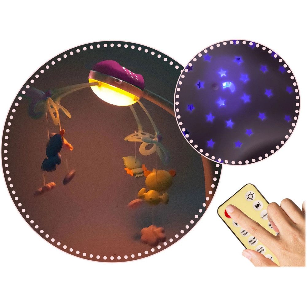 Carusel Muzical Ricokids 2in1 cu Proiector și Telecomandă - imagine 5